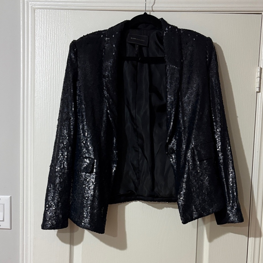 BCBGMaxAzria Black Sequin Blazer